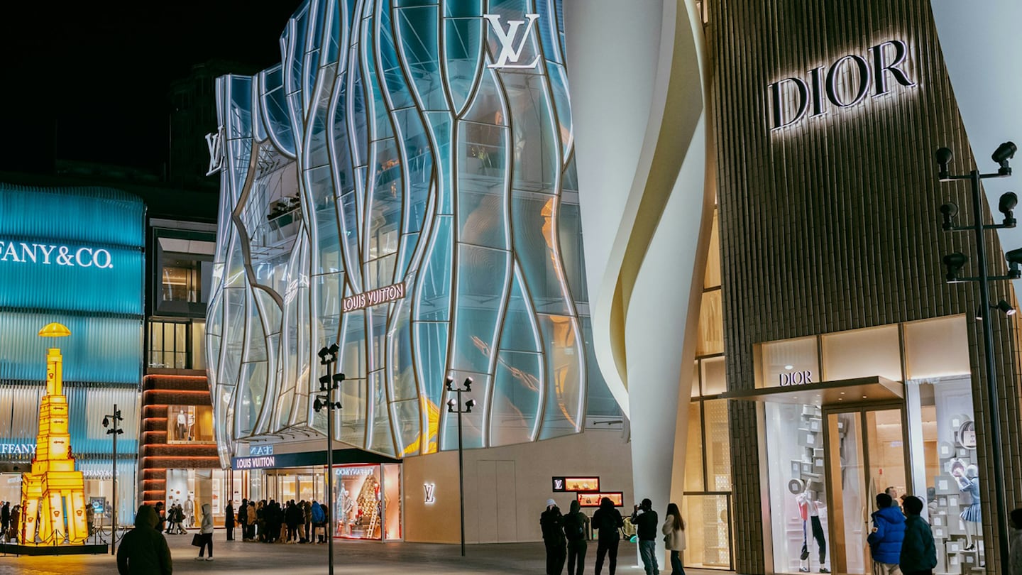 The Louis Vuitton Sanlitun flagship store located in the Taikoo Li Sanlitun shopping district in Beijing, China.