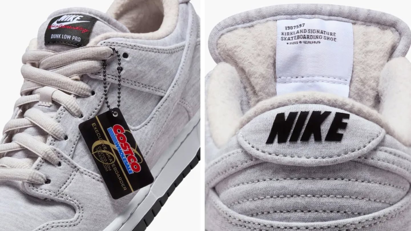 A limited run of monochromatic Kirkland-labeled shoes was released at select Costco locations nationwide.