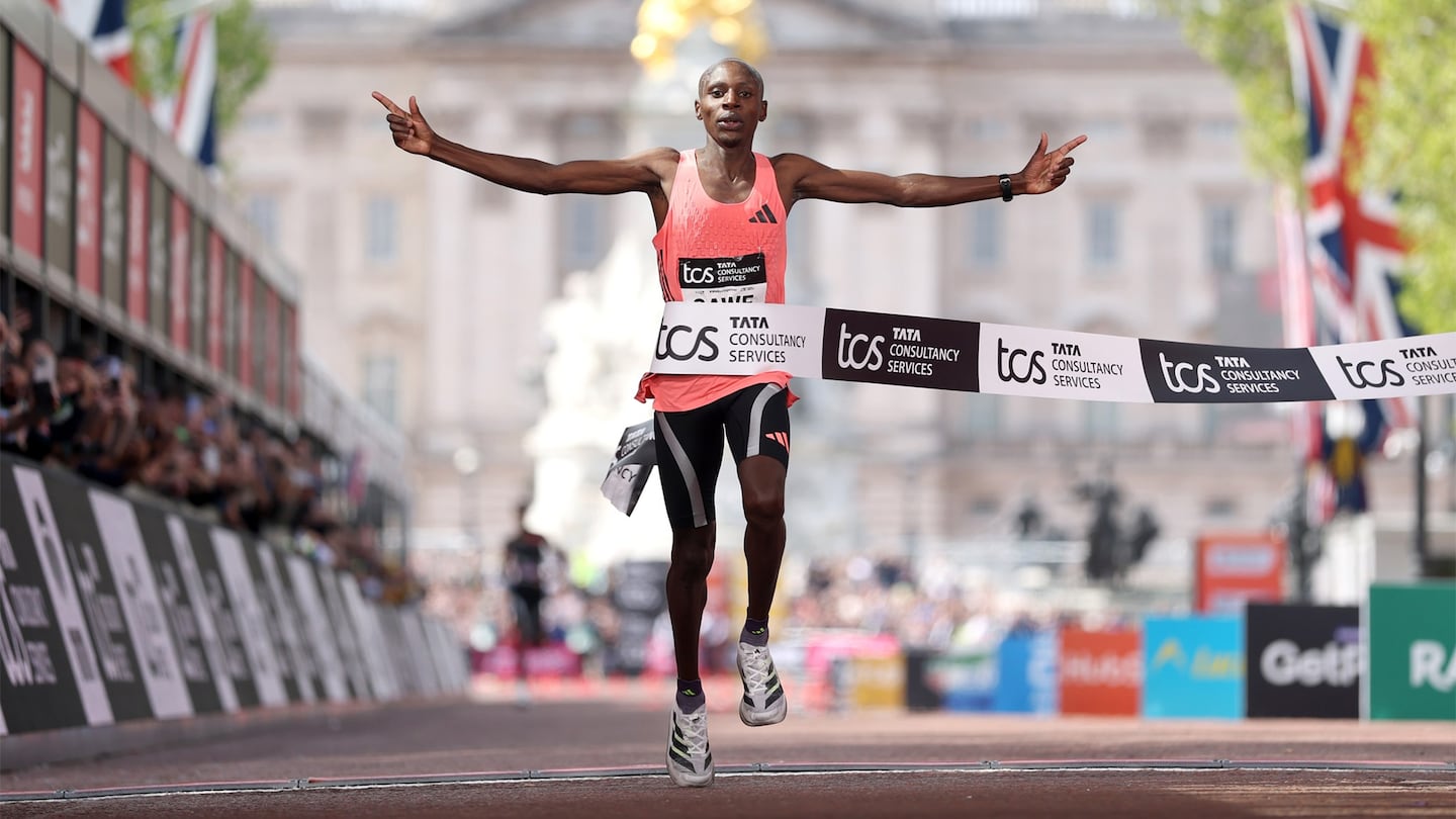 Three runners made history during the London Marathon on Sunday while wearing Adidas’ new Pro Evo 3 supershoe.