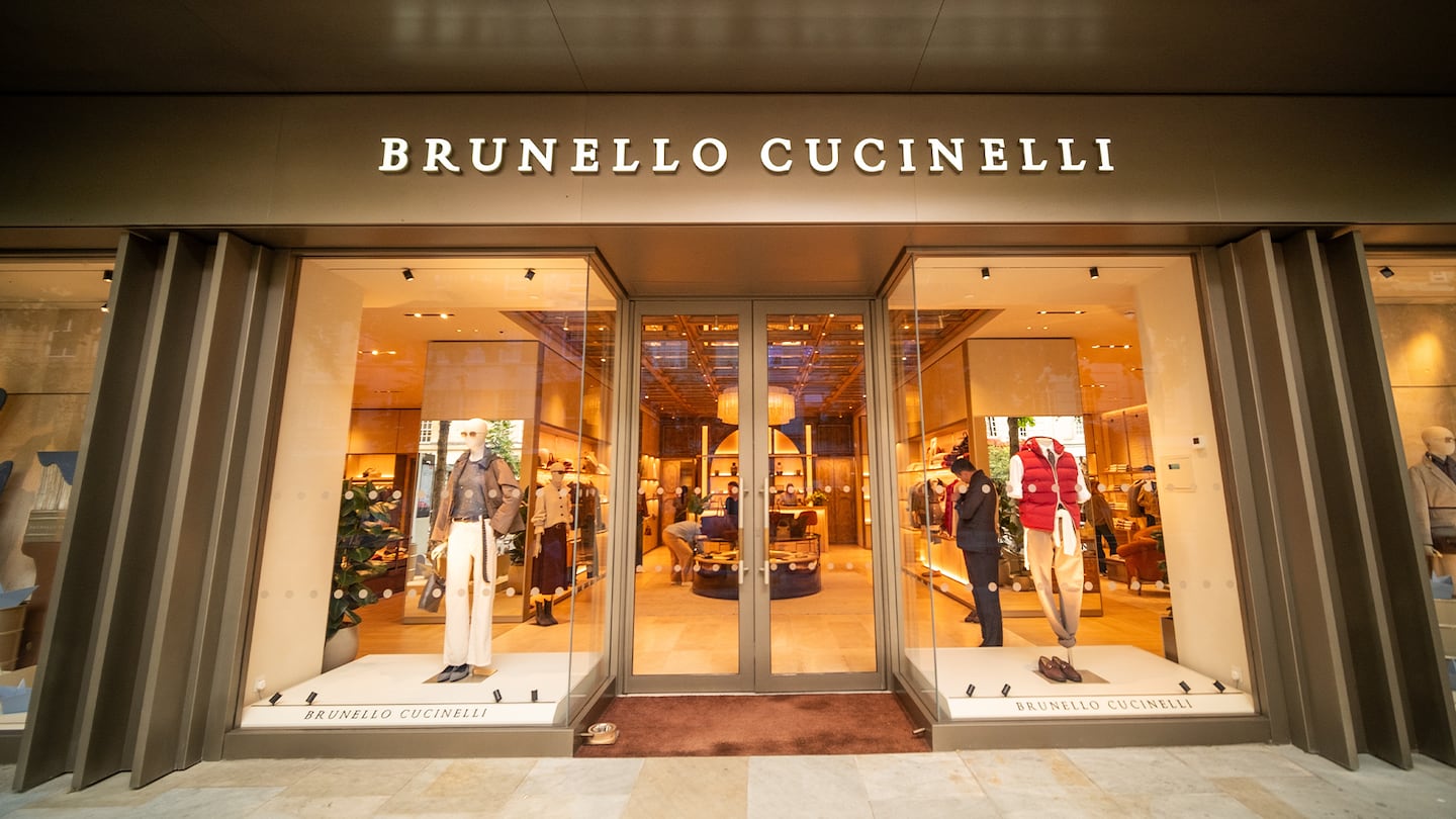 Brunello Cucinelli store in Knightsbridge, London.