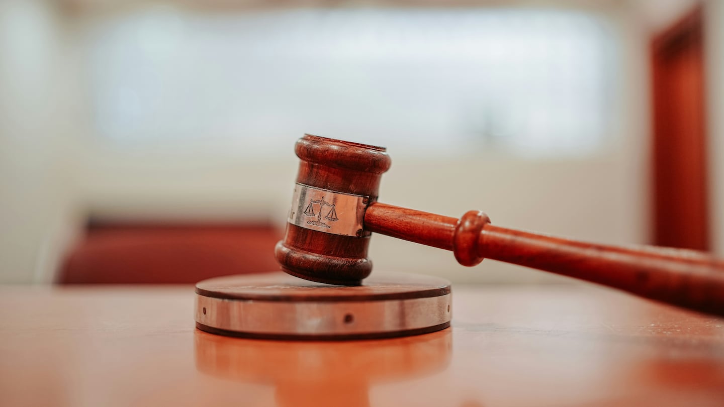 Judge's gavel in a courtroom