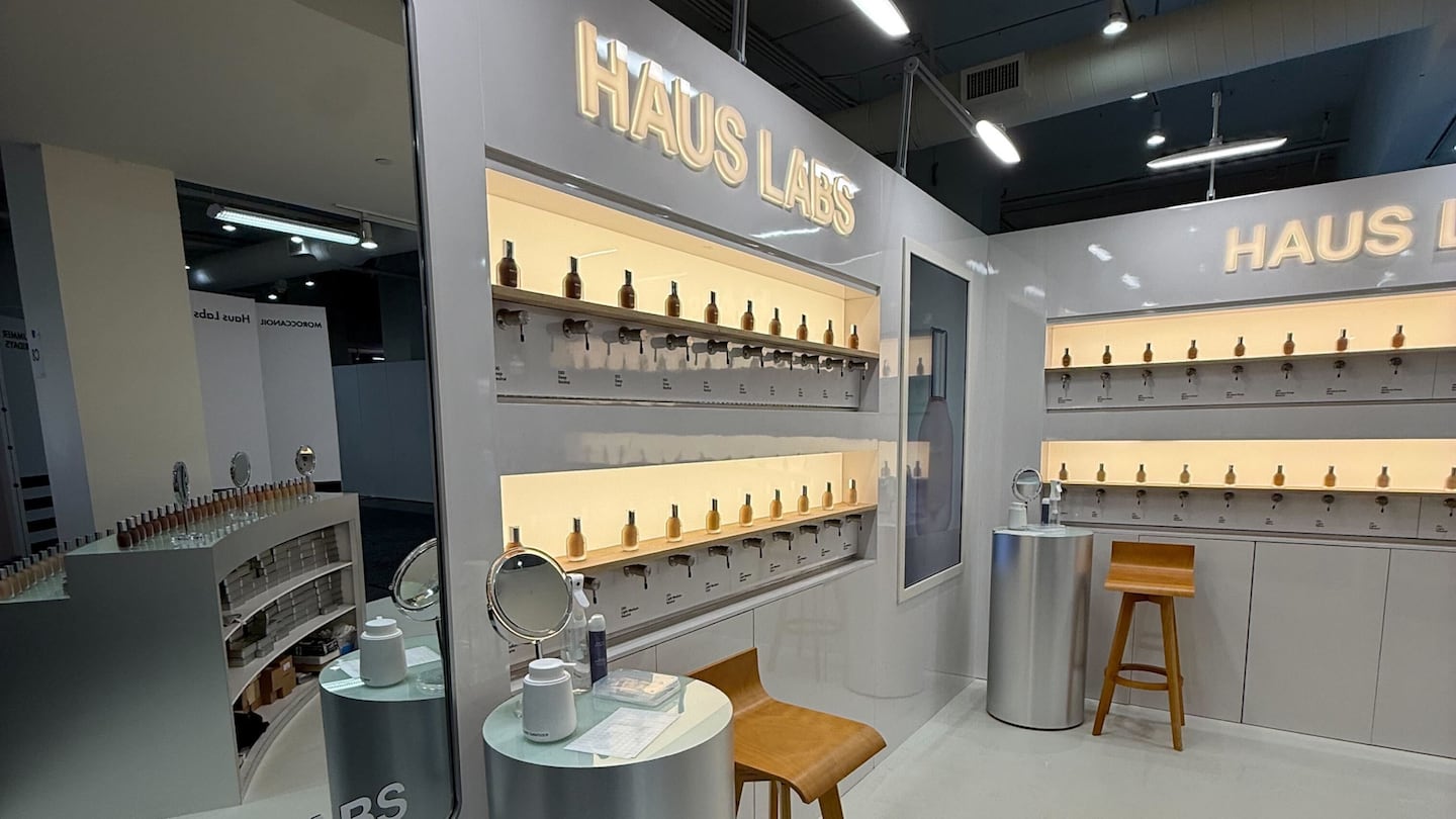 A Haus Labs store display.